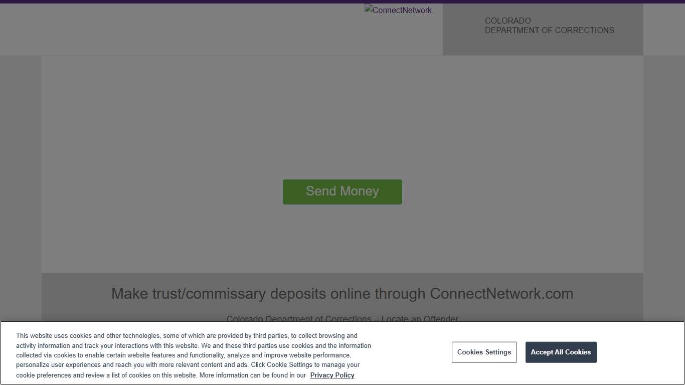 CDOC Commissary - Deposit Money for Inmate | ConnectNetwork