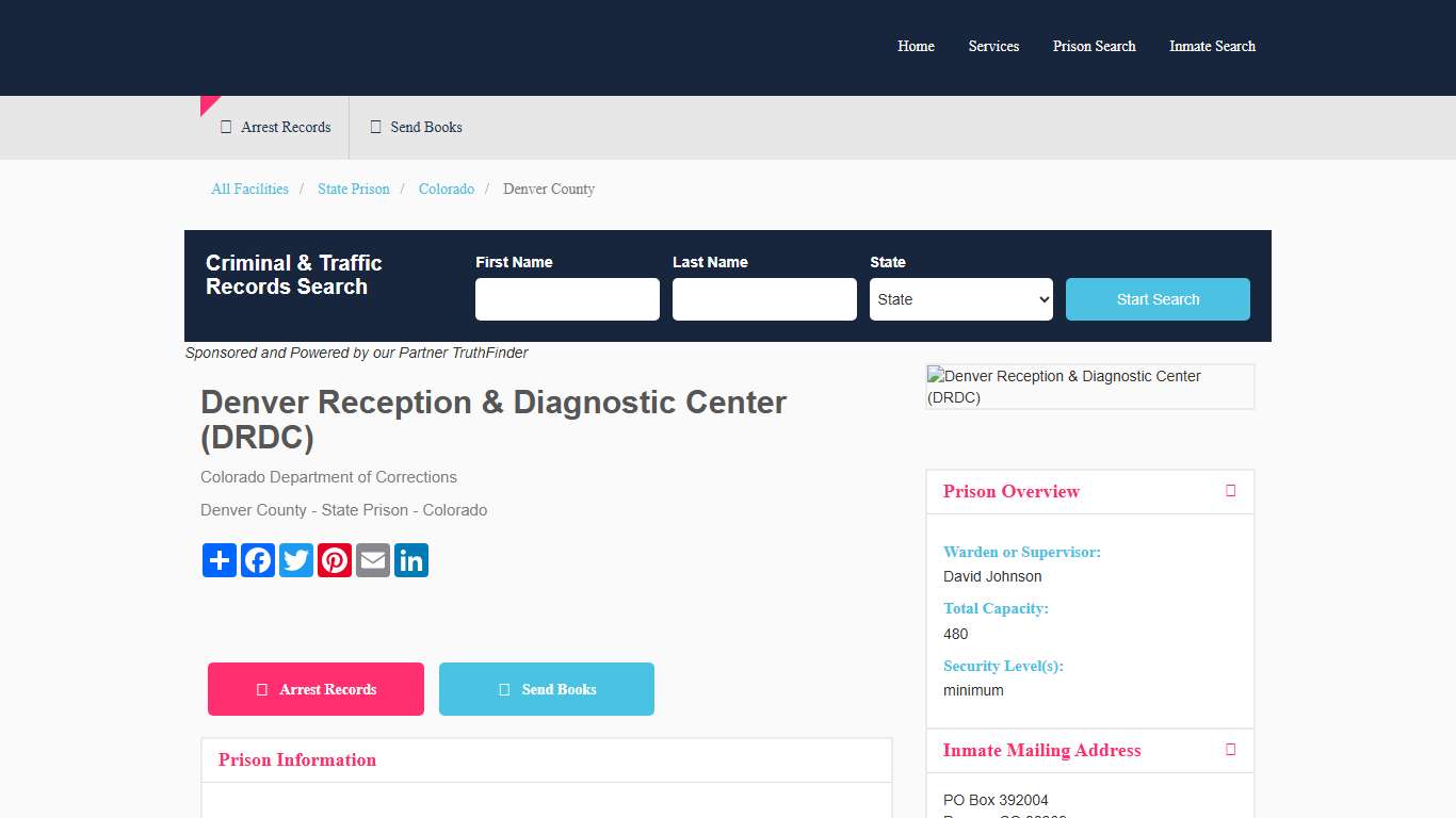 Denver Reception & Diagnostic Center (DRDC) Inmate Search and Prisoner Info - Denver, CO
